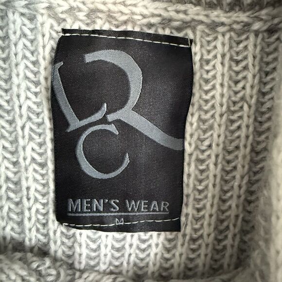 LCR Men’s Cable Knit Chunky Wool Blend Cardigan Neutral Size M - Picture 5 of 12